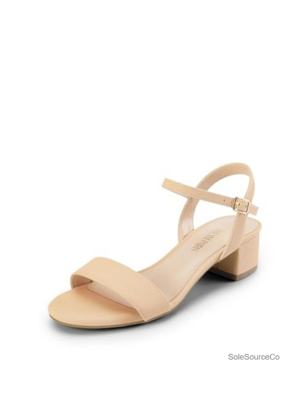 Women's Chunky Low Block Heel Ankle Strap Dress Sandals Round Toe